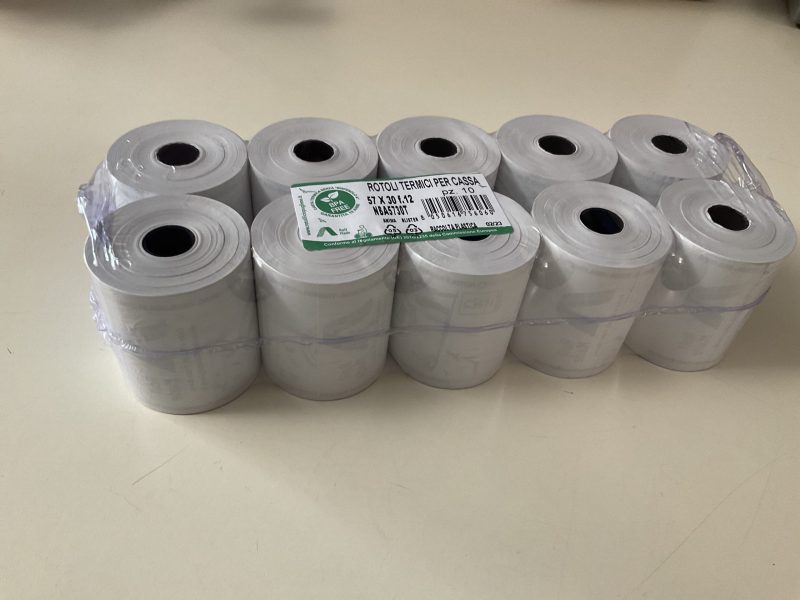 ROTOLO TERMICO PER CASSA 57x30 m. x10  48gr.(diam.48 mm)