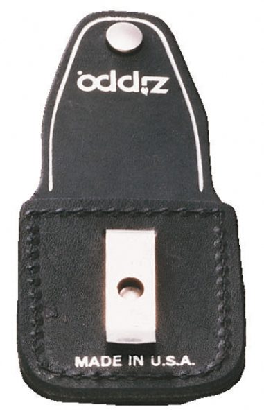 Custodia in cuoio nero con clip