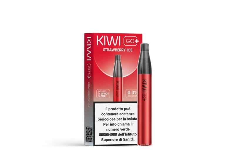 KIWI GO + STARTER KIT-STRAWBERRY ICE 0 NICOTINA (imposta di consumo  0,20)