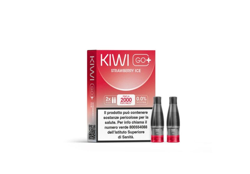 KIWI GO + POD STRAWBERRY ICE 0 NICOTINA (imposta di consumo  0,40)