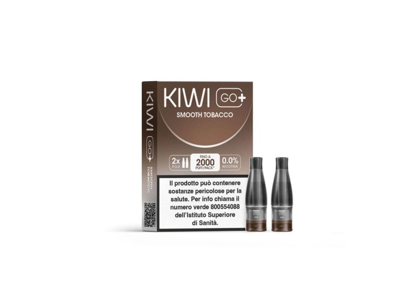 KIWI GO + POD SMOOTH TOBACCO 0 NICOTINA (imposta di consumo  0,40)