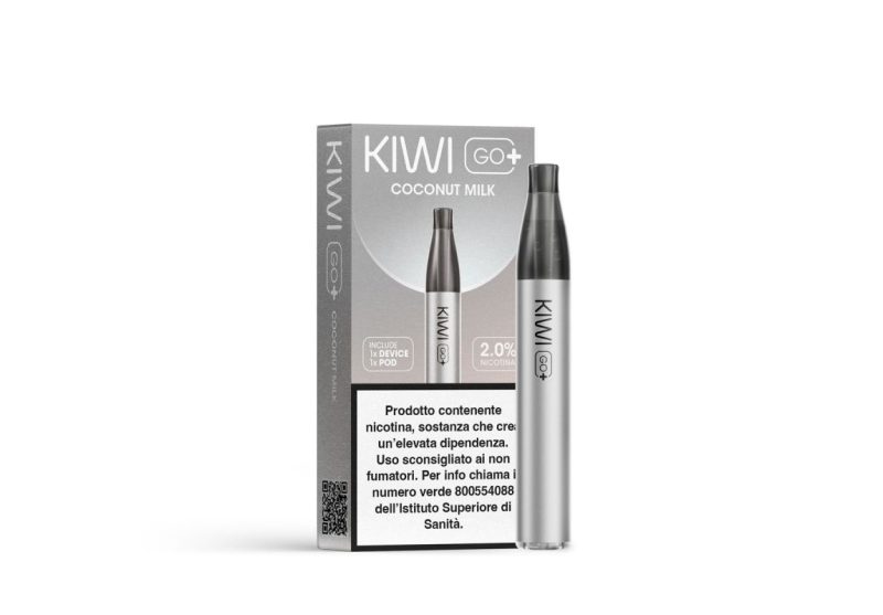 KIWI GO + STARTER KIT-COCONUT MILK 20 NICOTINA (imposta di consumo  0,29)