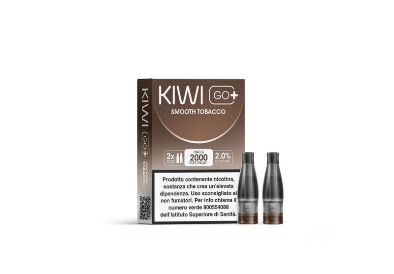 KIWI GO + POD SMOOTH TOBACCO 20 NICOTINA (imposta di consumo  0,58)