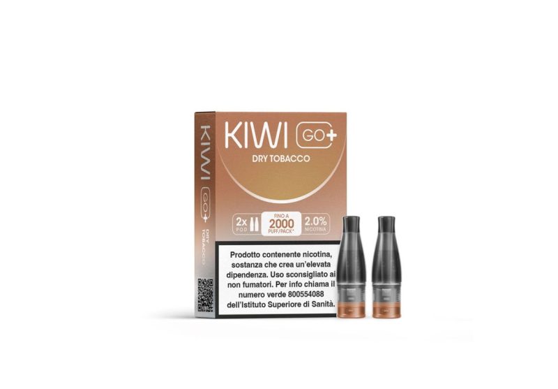KIWI GO + POD DRY TOBACCO 20 NICOTINA (imposta di consumo  0,58)